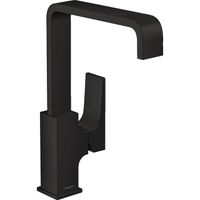 Hansgrohe Metropol wastafelkraan 230 met push open waste m. 120° draaibare uitloop 16.5cm mat zwart 32511670 - thumbnail