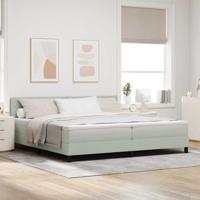 Boxspringbed met Matras met matras Lichtgrijs 200 x 200 cm Stof