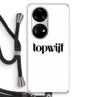 Topwijf Wit: Huawei P50 Pro Transparant Hoesje met koord