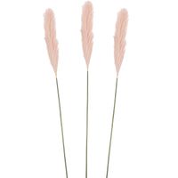 Pluimgras losse steel/tak - 3x - pastel roze - 104 cm - Decoratie kunst pluimen