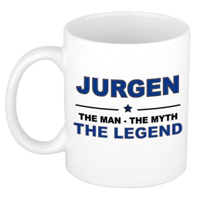 Jurgen The man, The myth the legend cadeau koffie mok / thee beker 300 ml