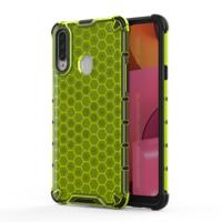 Voor Galaxy A20s shock proof honingraat PC + TPU case (groen)
