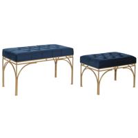 Kruk DKD Home Decor Blauw Gouden Metaal 80 x 40 x 48 cm (2 Stuks)