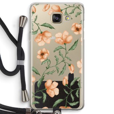 Peachy flowers: Samsung Galaxy A5 (2016) Transparant Hoesje met koord