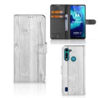 Motorola G8 Power Lite | Book Style Case | White Wood
