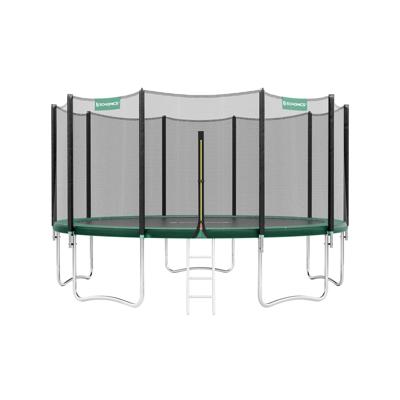 Trampoline met met veiligheidsnet beklede stangen, Groente / 427 cm