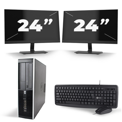 HP Compaq 8200 Elite SFF - Intel Core i7-2e Generatie - 16GB RAM - 256GB SSD - Windows 10 + 2x 24 inch Monitor