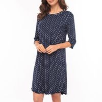 Lady Avenue Bamboo Three Quarter Sleeve Nightdress - thumbnail