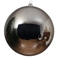 Decoris Kerstbal - zilver - groot - 20 cm - kunststof - glans