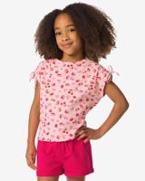 HEMA Kinder T-shirt rib aardbeien roze (roze)