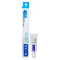 Vitis Medium Tandenborstel + Gratis Tandpasta 15ml - thumbnail