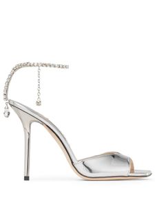 Jimmy Choo sandales Saeda 100 mm à ornements en cristal - Argent