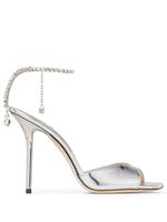 Jimmy Choo sandales Saeda 100 mm à ornements en cristal - Argent - thumbnail