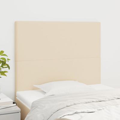 Hoofdborden 2 st 100x5x78/88 cm stof crèmekleurig