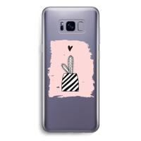 Zwart-wit cactus: Samsung Galaxy S8 Transparant Hoesje - thumbnail