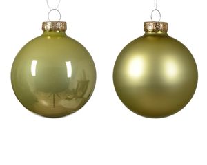 Kerstbal glas d7 cm pistache ass 8st kerst - Decoris