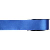 1x Blauwe satijnlint rollen 1,5 cm x 25 meter cadeaulint verpakkingsmateriaal   -