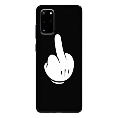 Middle finger black: Samsung Galaxy S20 Plus Tough Case