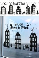 Raamstickers Welkom Sint en Piet Groot (150x50cm)