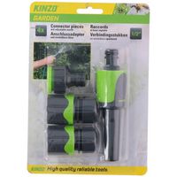 Kinzo sproeikop verstelbaar ABS groen/grijs 4-delig - thumbnail