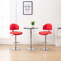 Barstoelen 2 st kunstleer rood Barstoelen 2 st kunstleer rood