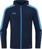 JAKO 6823K Jas Met Kap Power Kids - Marine/Hemelsblauw - 152