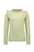 MAYCE Meisjes shirt rib ruffel - Pistache groen