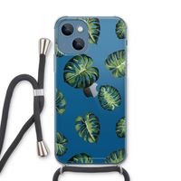 Tropische bladeren: iPhone 13 Transparant Hoesje met koord