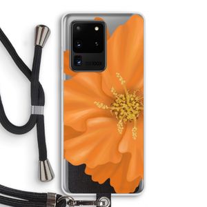 Orange Ellila flower: Samsung Galaxy S20 Ultra Transparant Hoesje met koord