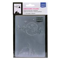 Vaessen Creative • embossing folder kerstman vliegende slee