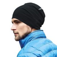 Beechfield Wintermuts Oslo - zwart/wit - volwassenen - Katoen/elasthan - gebreid