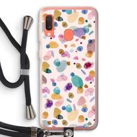 Terrazzo Memphis Pink: Samsung Galaxy A20e Transparant Hoesje met koord