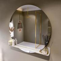 MONDIAZ SPOT spiegel rond 110cm met Spiegelplanchet kleur Ostra.
