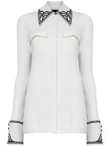 Proenza Schouler chemise texturée à col pointu - Blanc