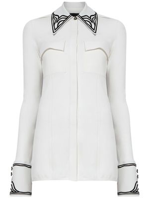 Proenza Schouler chemise texturée à col pointu - Blanc