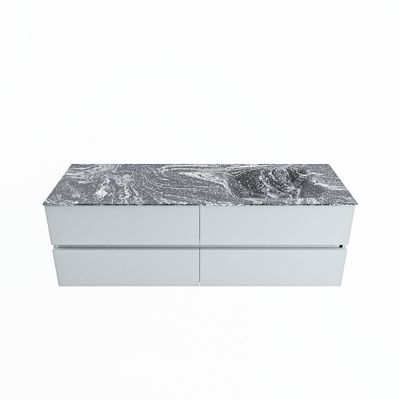 MONDIAZ VICA-DLUX 150cm badmeubel onderkast Clay 4 lades. Inbouw wastafel CLOUD rechts zonder kraangat, kleur Lava.