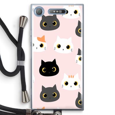 Katten: Sony Xperia XZ1 Transparant Hoesje met koord