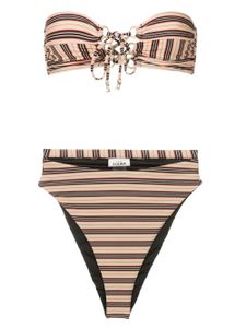 Amir Slama bikini bandeau à rayures - Multicolore