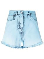 MSGM short en jean à effet usé - Bleu
