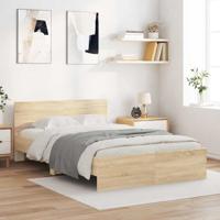 Bedframe met hoofdeinde sonoma eikenkleurig 120x200 cm