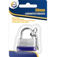 Hangslot met sleutel - 3 cm - metaal - voor binnen en buiten