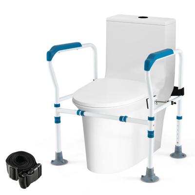 Toiletsteunframe voor Senioren en Gehandicapten WC-Steun met Handgreep 6-Voudig in Hoogte Verstelbaar met Antislip Voeten