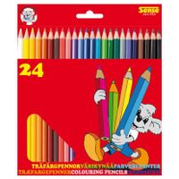 24x Kleurpotloden in verschillende kleuren - thumbnail