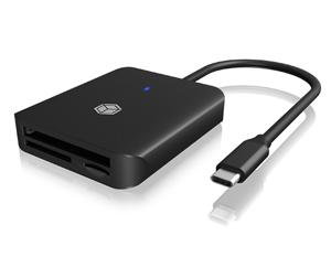 ICY BOX IB-CR403-C3 geheugenkaartlezer USB 3.2 Gen 1 (3.1 Gen 1) Type-C Zwart