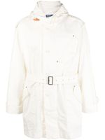 Polo Ralph Lauren parka ceinturée en coton à capuche - Blanc