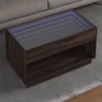 Salontafel met Infinity LED 90x50x50 cm bruin eikenkleurig