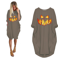 Crew Neck Loose Halloween Casual Dress - thumbnail