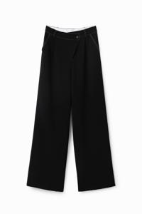 Twisted broek met figuurnaden - BLACK - S