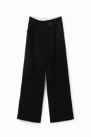 Twisted broek met figuurnaden - BLACK - M