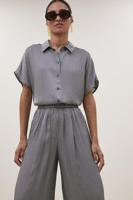 By-Bar Blouse barley silky stripe | jet black